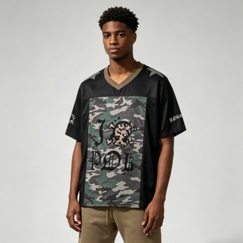 Digital Print and Embroidered Camo 13 Rainbow Jersey T-Shirt | Breathable Polyester | OEM Streetwear