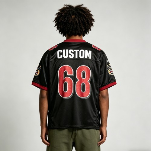 Digital Print and Embroidered Mesh Sporty Jersey | Embroidery Patch | 100% Polyester | OEM Streetwear
