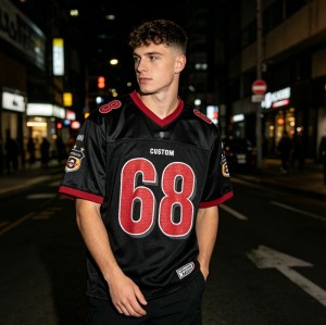 Digital Print and Embroidered Mesh Sporty Jersey | Embroidery Patch | 100% Polyester | OEM Streetwear