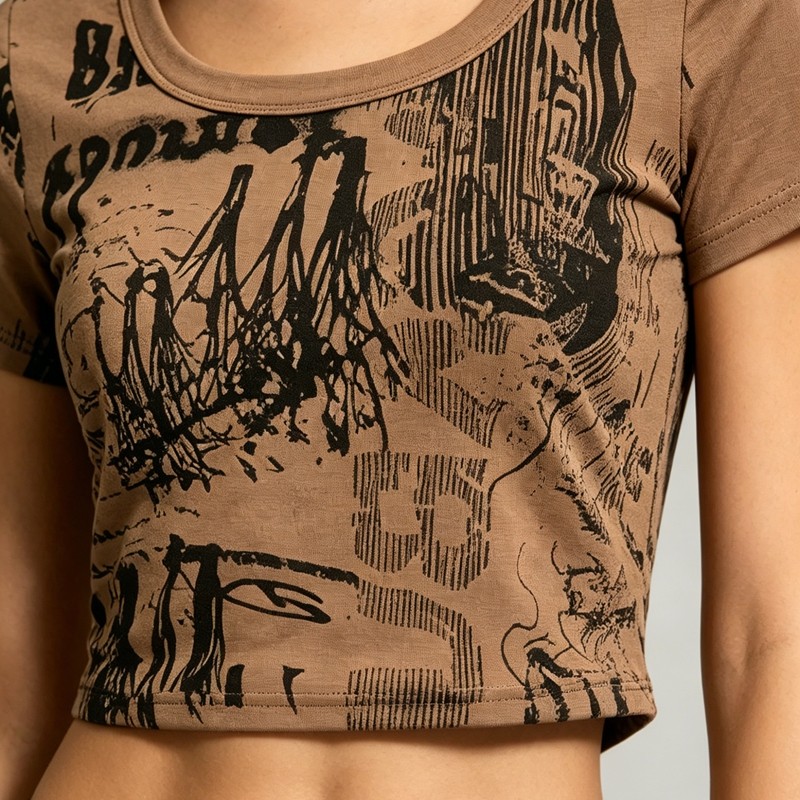 DTG Print Cropped Baby Tee