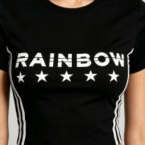 Screen Print RAINBOW Star Crop Top | Cotton Blend | Casual Sportswear | OEM Streetwear