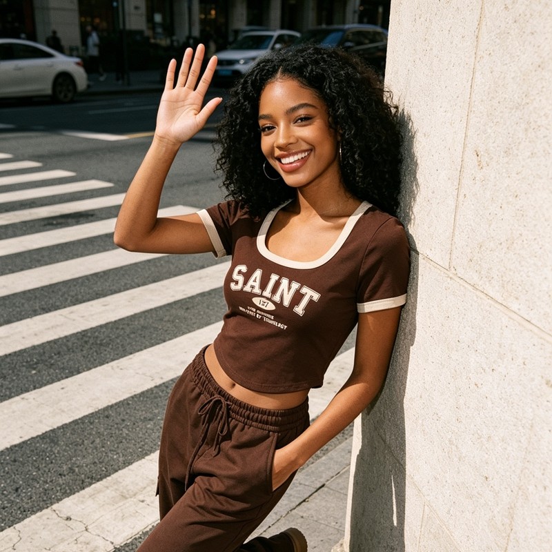 Screen Print Saint Crop Tee