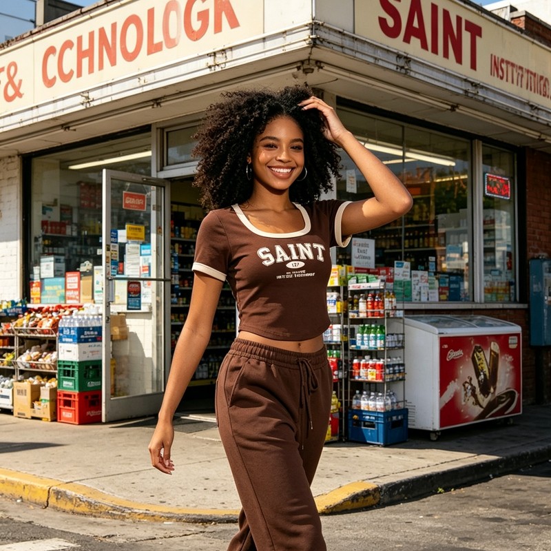 Screen Print Saint Crop Tee