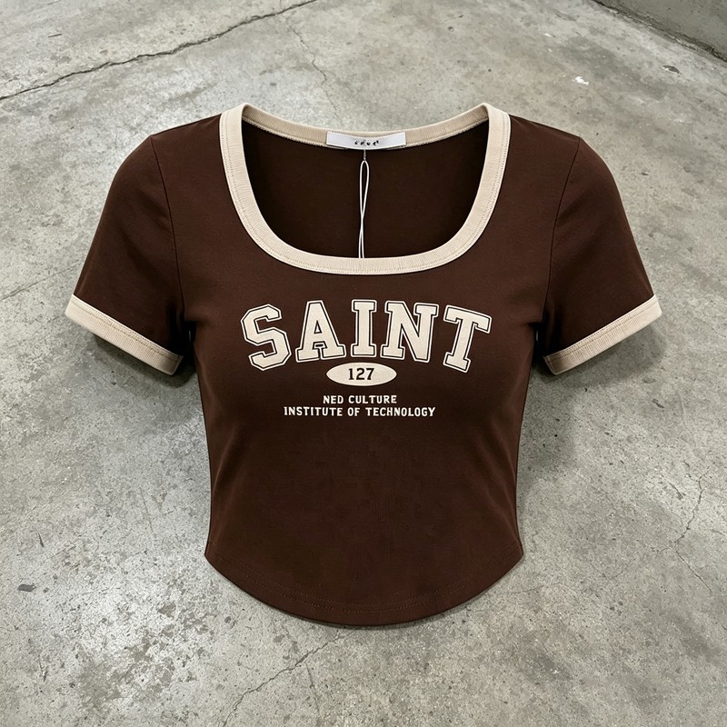 Screen Print Saint Crop Tee