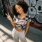Camo Crop Top with Screen Print | Slim Fit | Polyester Blend | Custom Streetwear Manufacturer