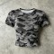 Grey Camo Crop T-shirt | Slim Fit | Cotton Blend | Casual Streetwear | Custom Streetwear Manufacturer