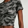 Grey Camo Crop T-shirt | Slim Fit | Cotton Blend | Casual Streetwear | Custom Streetwear Manufacturer