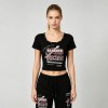 Screen Print Crop Top with Rivet | Slim Fit | 100% Cotton | Y2K Rock Streetwear | Custom Streetwear Manufacturer
