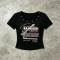 Screen Print Crop Top with Rivet | Slim Fit | 100% Cotton | Y2K Rock Streetwear | Custom Streetwear Manufacturer