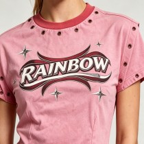 DTG Print Washed Vintage Crop T-Shirt with Rivet | 100% Cotton | Y2K Style | Custom Streetwear Manufacturer
