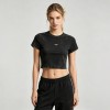Distressed Washed Crop Top T-Shirt | Metal Logo Badge | Cotton Blend | Custom Streetwear Manufacturer