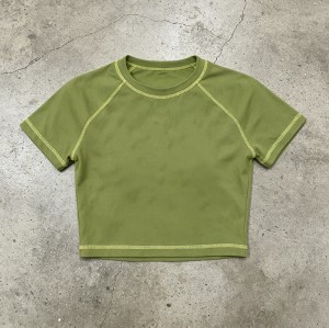 Raglan Stitch Crop Top | Cotton Blend | Casual Wear | Custom Streetwear Manufacturer
