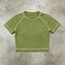 Raglan Stitch Crop Top | Cotton Blend | Casual Wear | Custom Streetwear Manufacturer