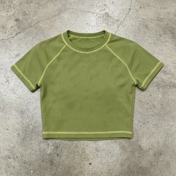 Raglan Stitch Crop Top | Cotton Blend | Casual Wear | Custom Streetwear Manufacturer