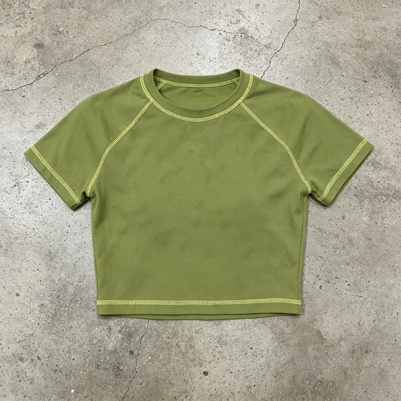 Raglan Stitch Crop Top