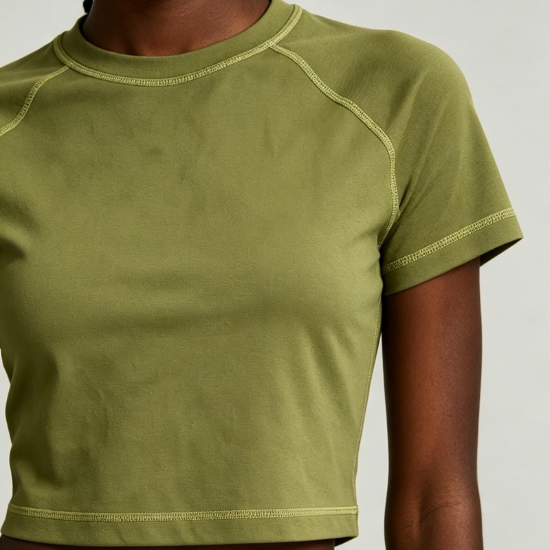 Raglan Stitch Crop Top