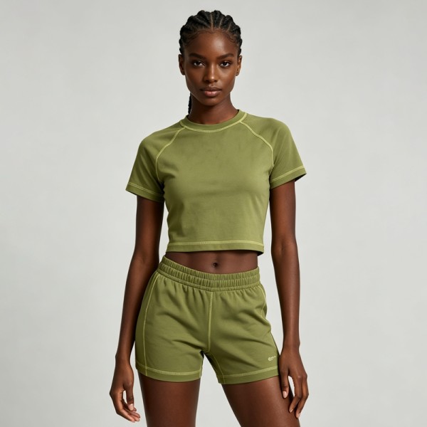 Raglan Stitch Crop Top | Cotton Blend | Casual Wear | Custom Streetwear Manufacturer