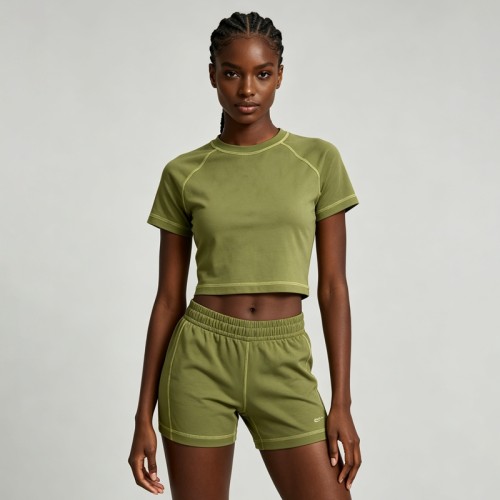 Raglan Stitch Crop Top | Cotton Blend | Casual Wear | Custom Streetwear Manufacturer