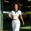 Cropped Embroidered Polo T-Shirt | Black White Colorblock | Cotton Blend | Casual Streetwear | Custom Streetwear Manufacturer