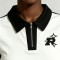 Cropped Embroidered Polo T-Shirt | Black White Colorblock | Cotton Blend | Casual Streetwear | Custom Streetwear Manufacturer