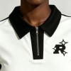Cropped Embroidered Polo T-Shirt | Black White Colorblock | Cotton Blend | Casual Streetwear | Custom Streetwear Manufacturer