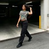 DTG Printed Distressed Ripperd Cropped T-Shirt | Lace-Up | 100% Cotton | Y2K Streetwear | OEM Streetwear