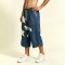 Wash Rubber Print Star Cropped Shorts | Loose Fit | Cotton Blend | Casual Streetwear | Custom Streetwear Manufacturer