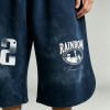 Washed and DTG Print Capri Pants | 100% Cotton | Oversized Baggy Fit | Casual Streetwear | OEM Streetwear