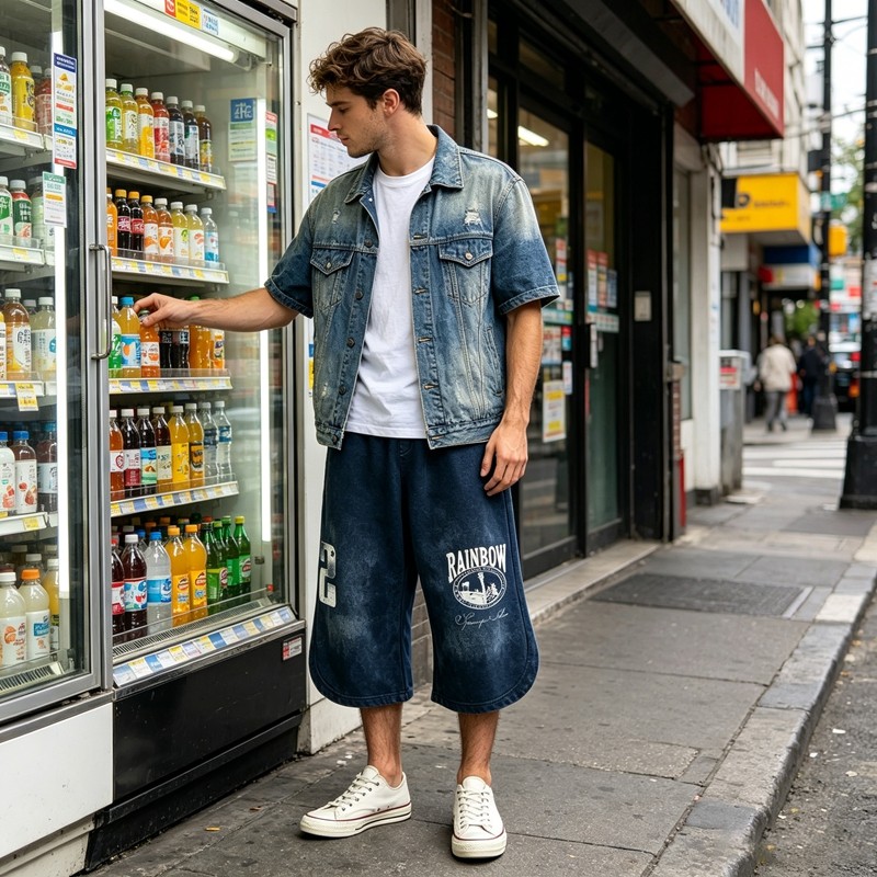Washed and DTG Print Capri Pants