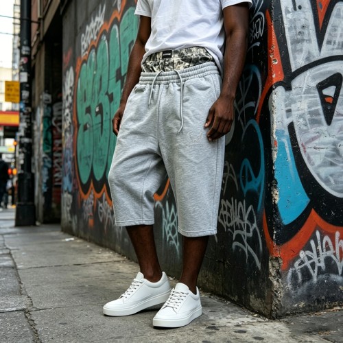 Embroidered Double Waist Capri pants | Cotton Blend | Streetwear Manufacturer