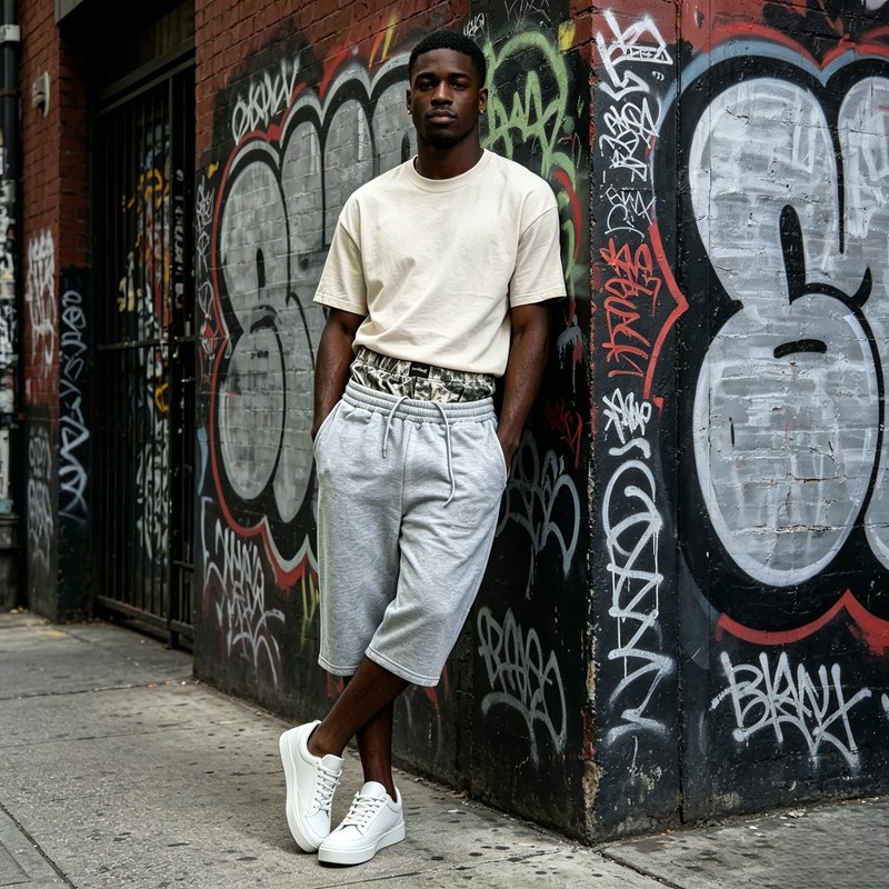 Embroidered Double Waist Capri pants