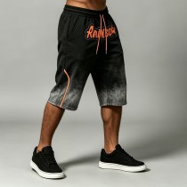 Spray Dye and Towel Embroidery Capri pants | Cotton Blend | Casual Streetwear | OEM Streetwear