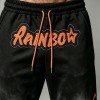 Spray Dye and Towel Embroidery Capri pants | Cotton Blend | Casual Streetwear | OEM Streetwear