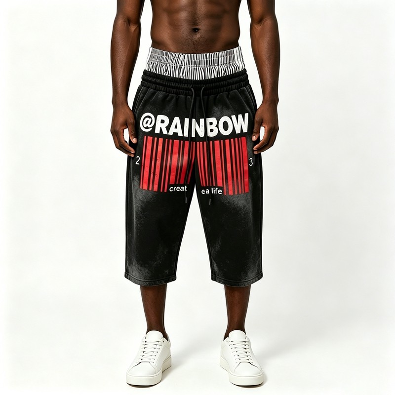 Spray Dye and Screen Printing Capri Shorts 