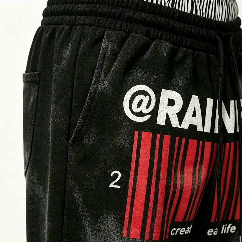 Spray Dye and Screen Printing Capri Shorts