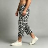 Leopard Cropped Pants | Elastic Waist Drawstring | Cotton Blend | Casual Streetwear | OEM Streetwear