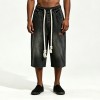 Washed and Spray Dye Denim Shorts | Elastic Waist Rope Drawstring | 100% Cotton | Custom Streetwear Manufacturer