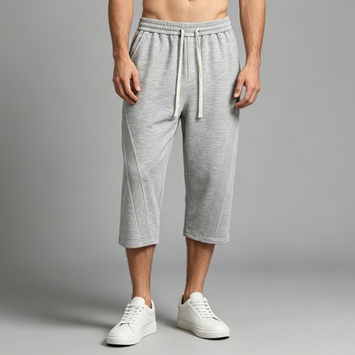 Heavyweight French Terry Capri pants | Elastic Waist Drawstring | Cotton Blend | Custom Streetwear