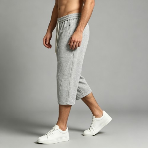 Heavyweight French Terry Capri pants | Elastic Waist Drawstring | Cotton Blend | Custom Streetwear