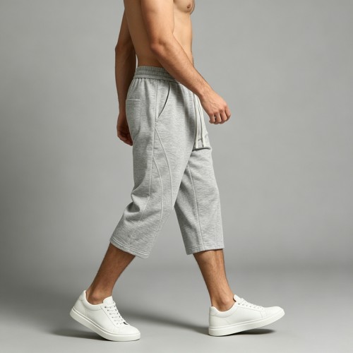 Heavyweight French Terry Capri pants | Elastic Waist Drawstring | Cotton Blend | Custom Streetwear