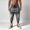 Washed Embroidered Capri Pants with Rivet | 100% Cotton | Casual Streetwear | Custom Clothing Manufacturer