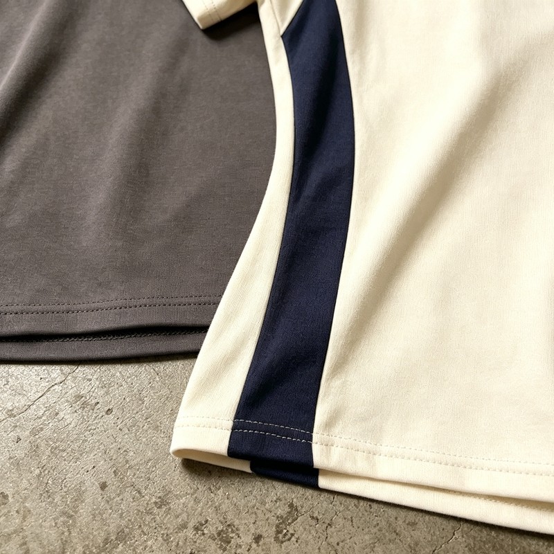 Screen Printing Quarter-Zip Color Block Slim T-shirt