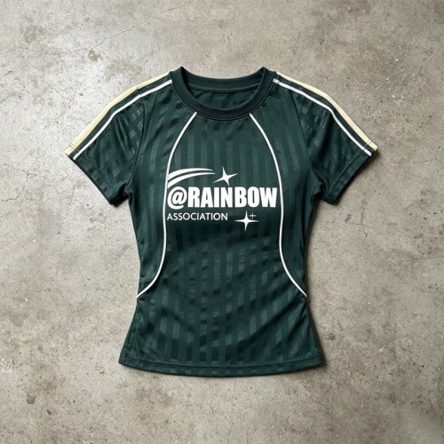 Women's Screen Print Cropped Soccer Jersey Tee | Quick Dry Polyester | Custom Streetwear Manufacturer