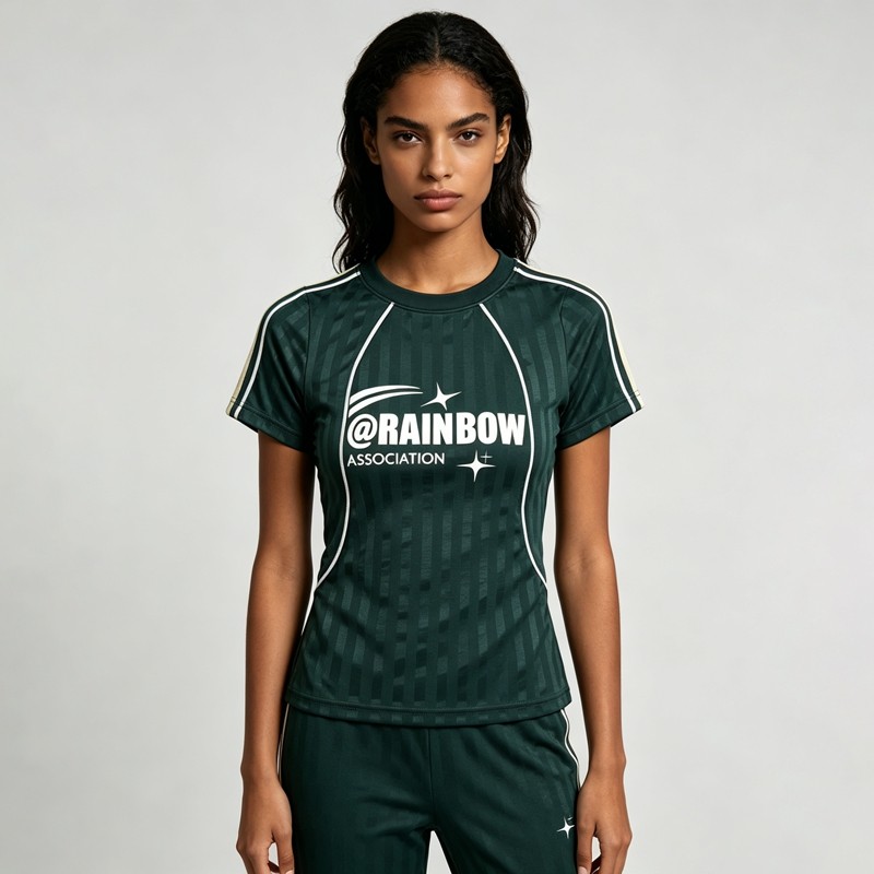 Women's Screen Print Cropped Soccer Jersey Tee