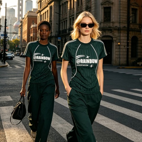 Women's Screen Print Cropped Soccer Jersey Tee | Quick Dry Polyester | Custom Streetwear Manufacturer