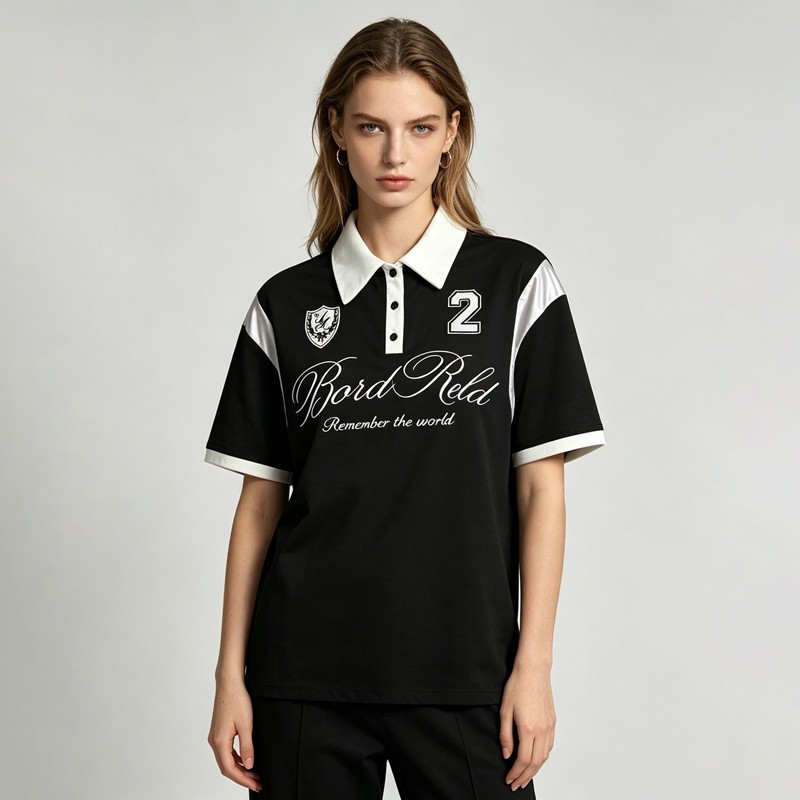 Embroidered Jersey Polo T-Shirt