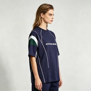 Screen Printing Soccer Jersey T-Shirt | Color Block | 100% Cotton | Casual Sportswear | Custom Streetwear Manufacturer