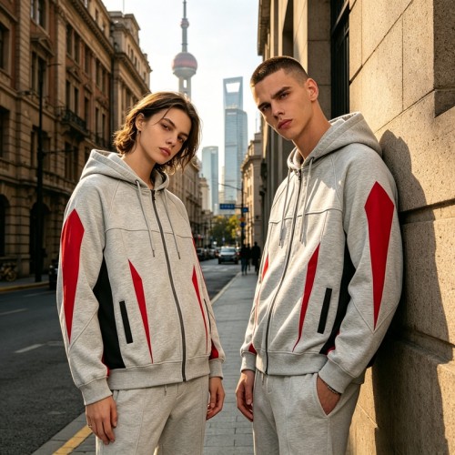 Zip-Up Color Block Hoodie | Heavyweight Cotton | Casual Streetwear | Custom Streetwear Manufacturer