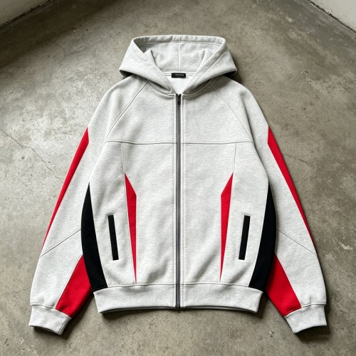 Zip-Up Color Block Hoodie | Heavyweight Cotton | Casual Streetwear | Custom Streetwear Manufacturer