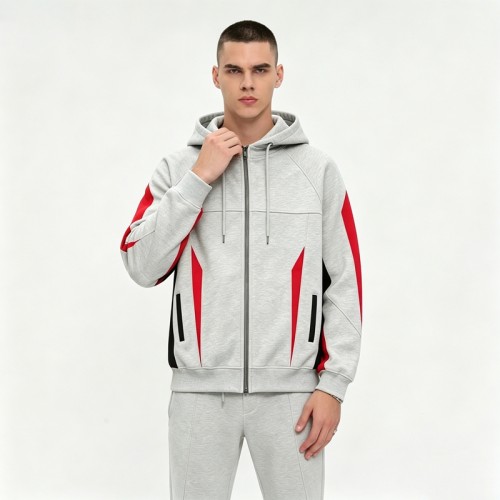 Zip-Up Color Block Hoodie | Heavyweight Cotton | Casual Streetwear | Custom Streetwear Manufacturer
